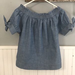 J crew top with tie sleeves
